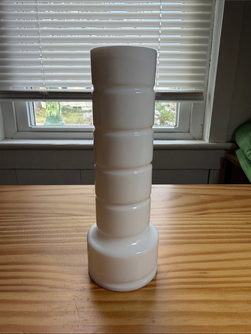 Vintage Hoosier Glass White Milk Glass Tiered Bud Vase 6.5"